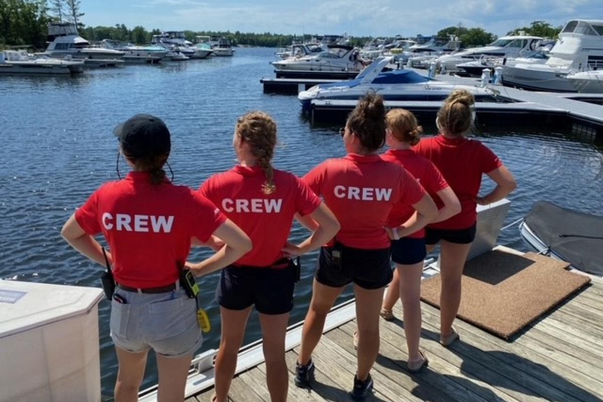 Fuel dock staff on the dock at South Bay Cove Marina